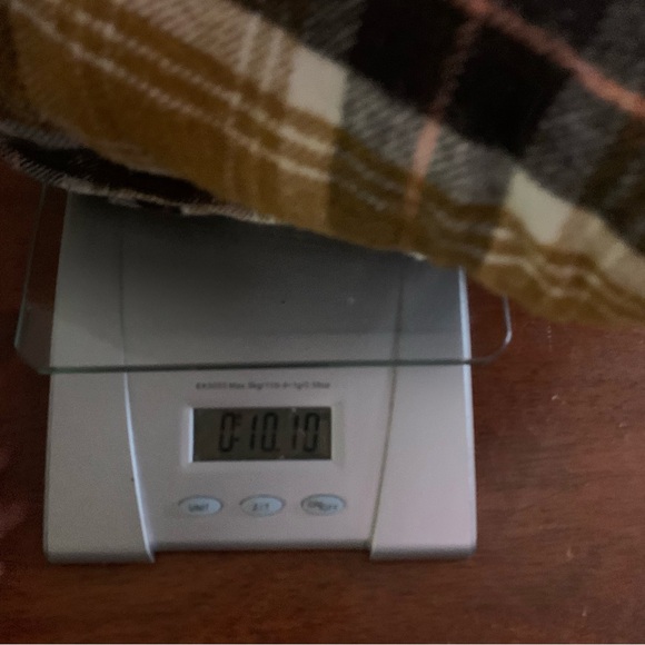 Arizona Jean Co. Flannel Button Down Shirt Size LYellow Brown Plaid Long Sleeve - Picture 9 of 9